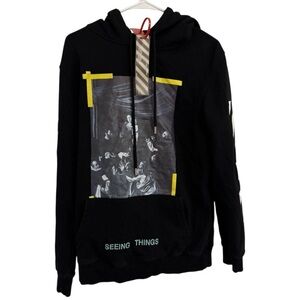 Off-White Authentic Seeing Things Hoodie Black Medium Caravaggio Graphic